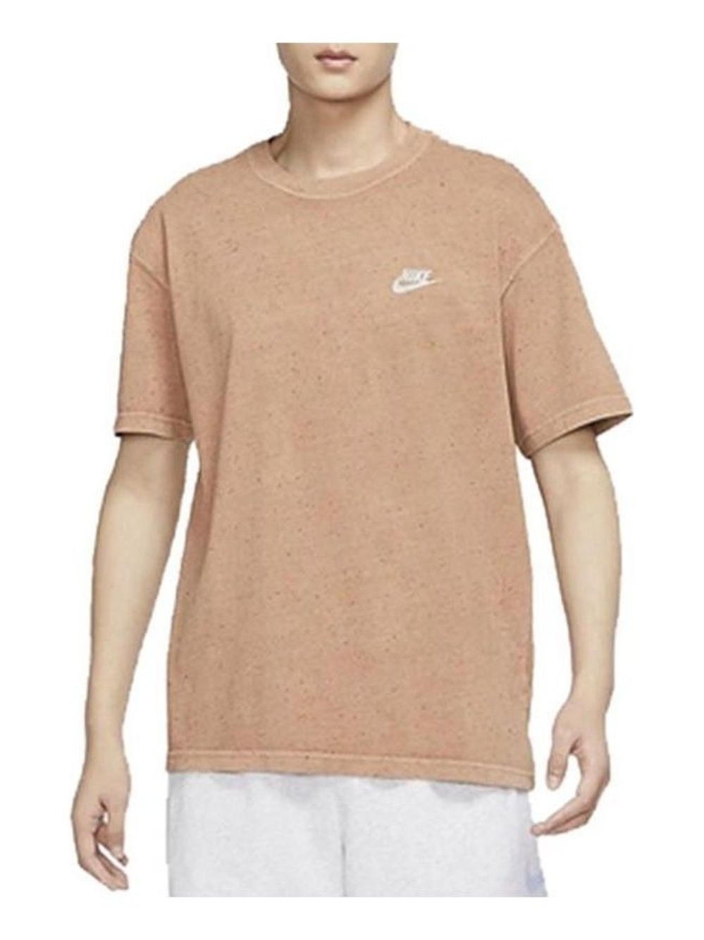 Nike Short-Sleeve Crewneck T-Shirt in Light Tan with White Logo